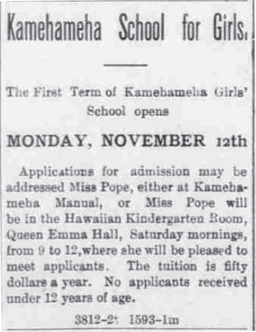 Kamehameha School for Girls.