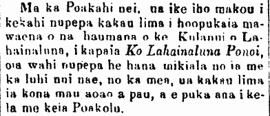 Ma ka Poakahi nei,...