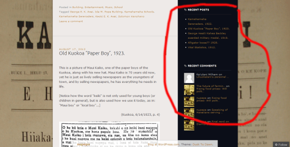 Recent Posts and Recent Comments