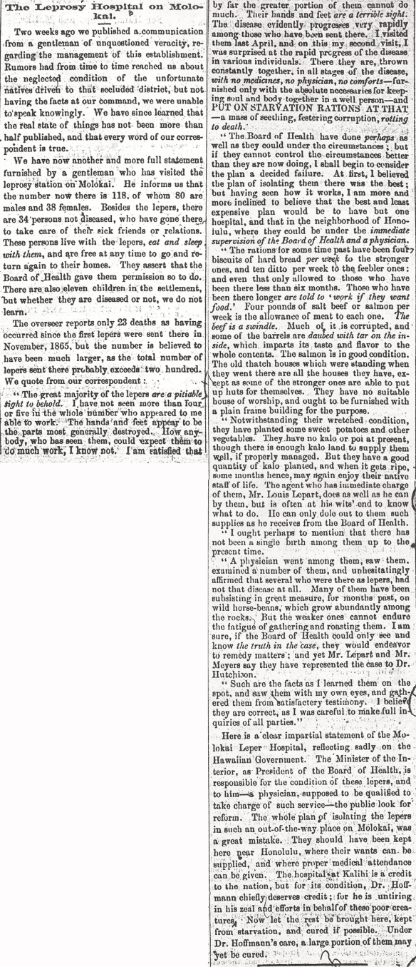 The Leprosy Hospital on Molokai.