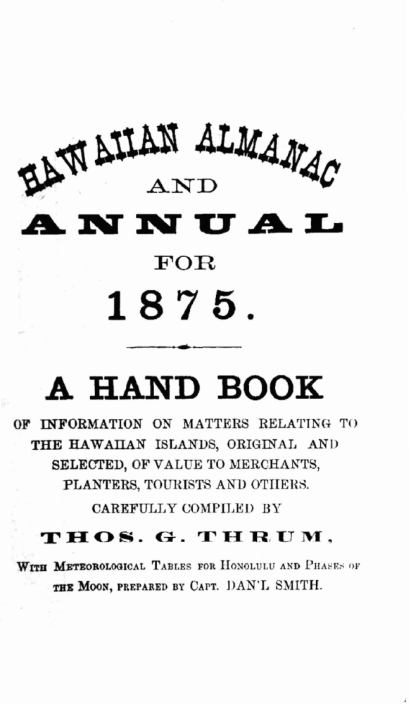 HAWAIIAN ALMANAC AND ANNUAL FOR 1875.