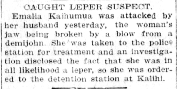 CAUGHT LEPER SUSPECT.