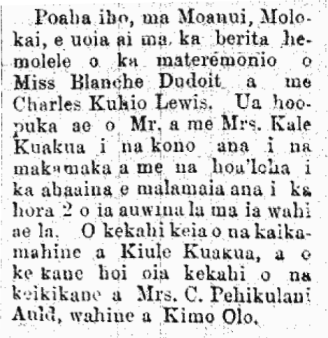 Poaha iho, ma Moanui, Molokai...