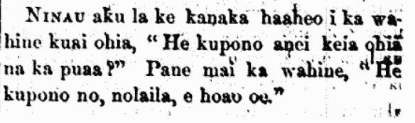 Ninau aku la ke kanaka haaheo...