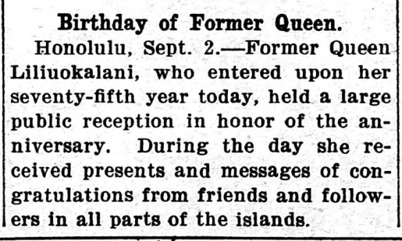 Birthday of Former Queen.