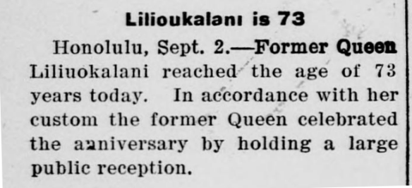 Lilioukalani is 73