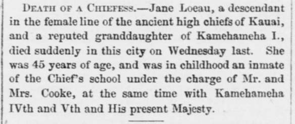 Death of a Chiefess.