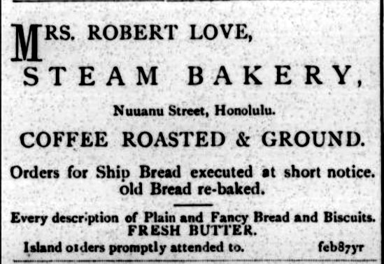 MRS. ROBERT LOVE, STEAM BAKERY