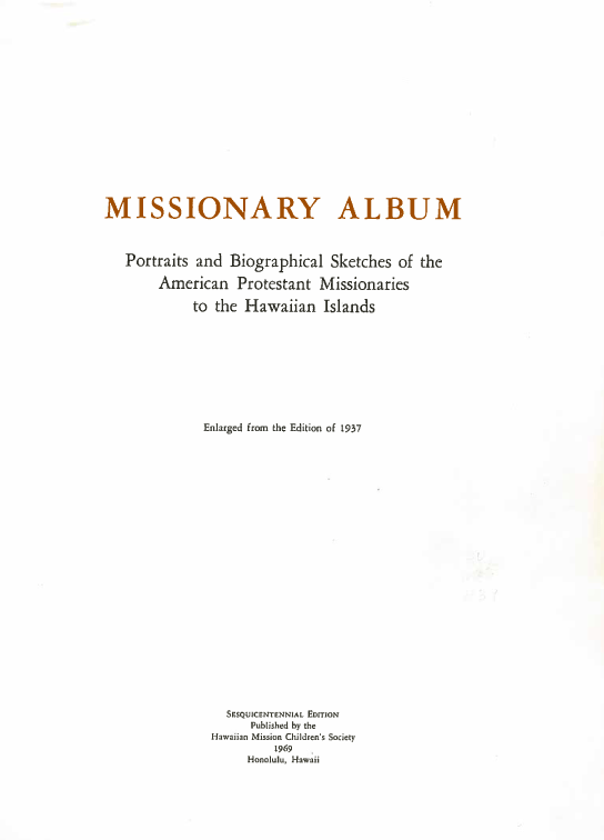 Missionary Album, 1969.