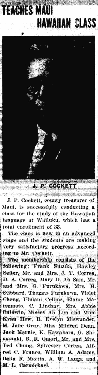 TEACHES MAUI HAWAIIAN CLASS