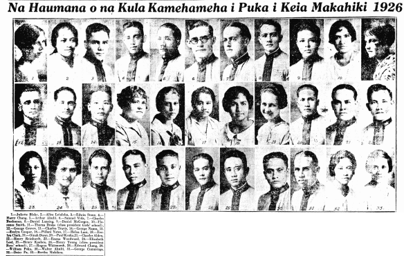 Na Haumana o na Kula Kamehameha i Puka i Keia Makahiki 1926