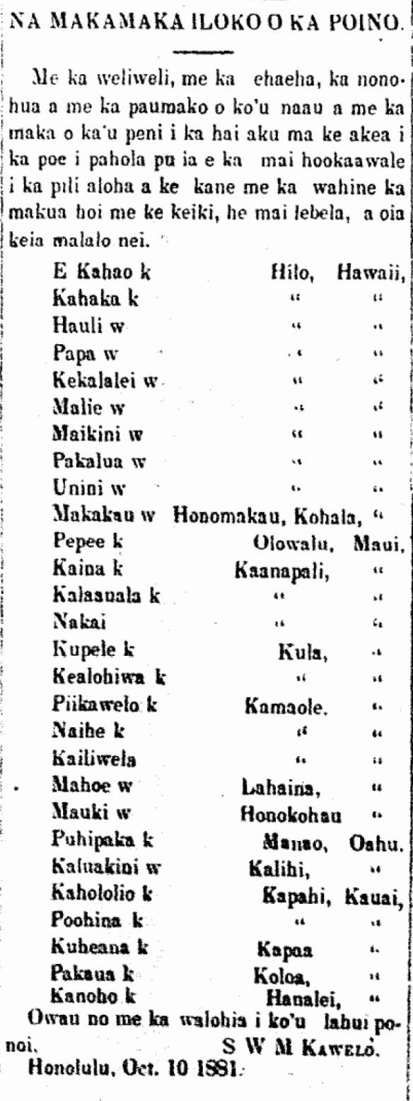 NA MAKAMAKA ILOKO O KA POINO