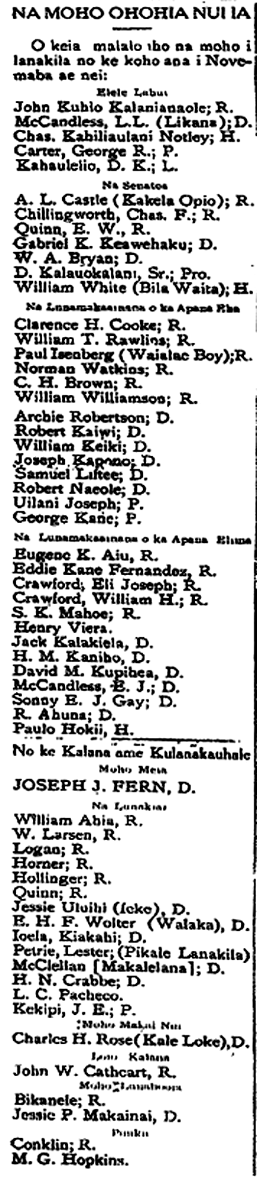 NA MOHO OHOHIA NUI IA