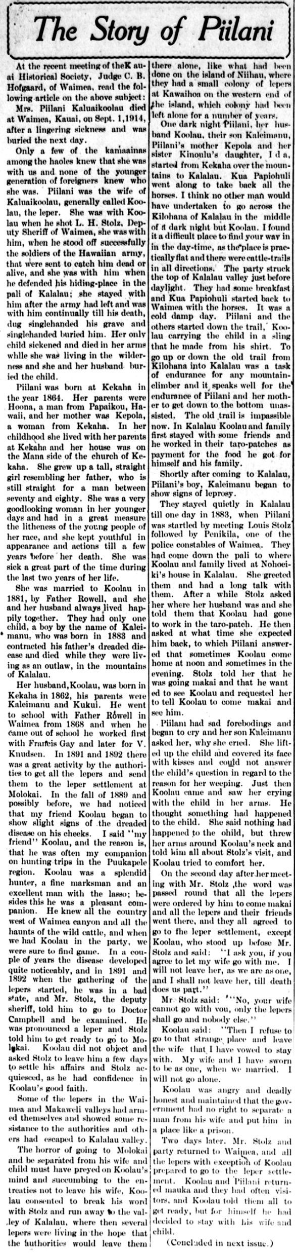 The Story of Piilani