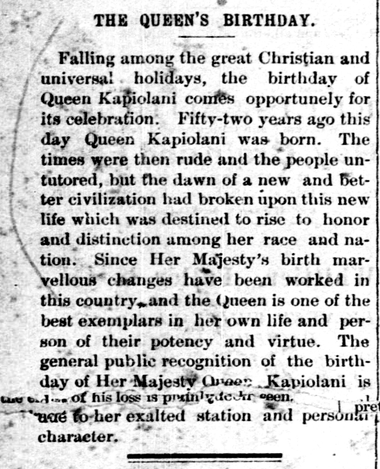 THE QUEEN'S BIRTHDAY.