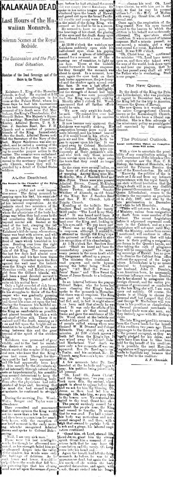 KALAKAUA DEAD