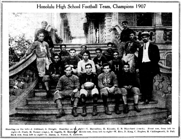 Honolulu High School Football Team, Champions 1907