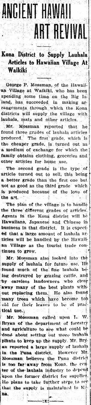 ANCIENT HAWAII ART REVIVAL