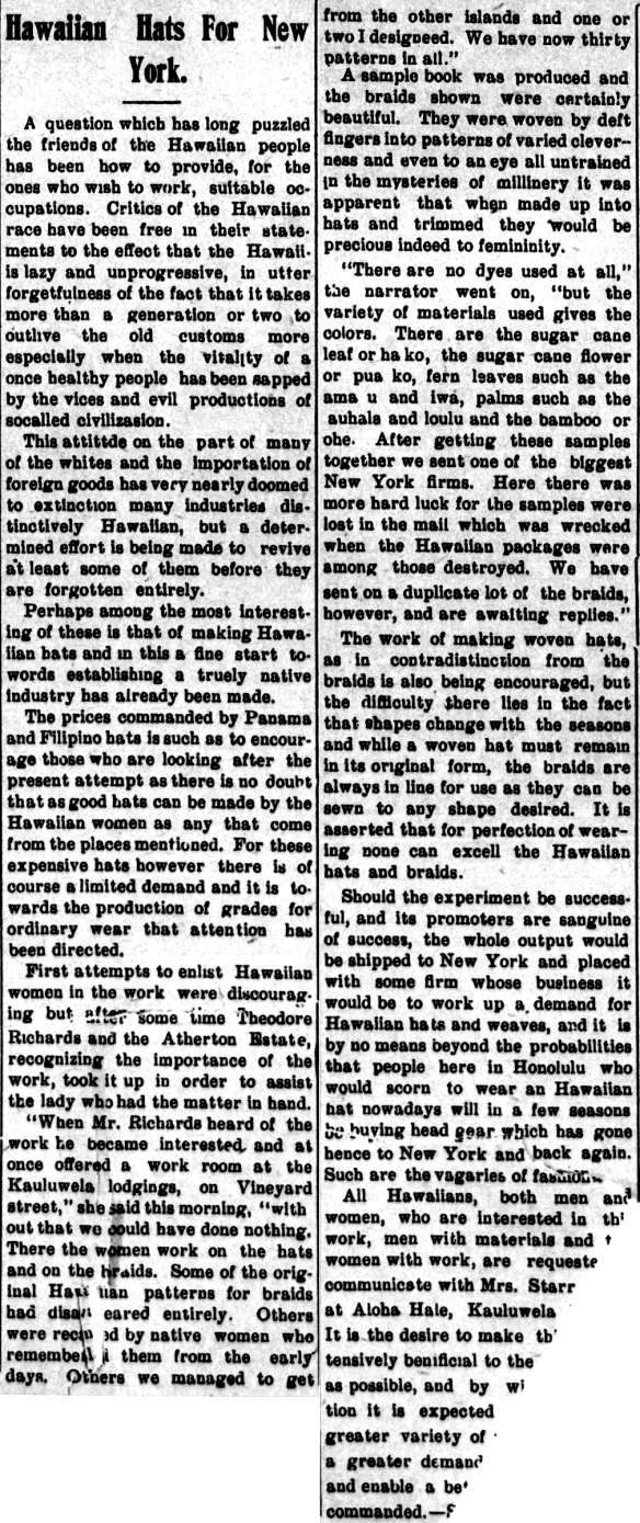 Hawaiian Hats For New York.