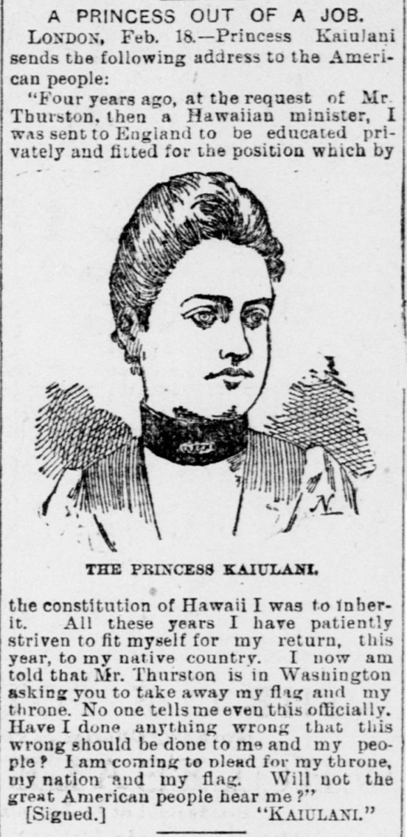 THE PRINCESS OUT OF A JOB.