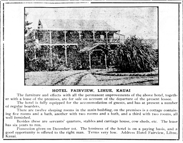HOTEL FAIRVIEW, LIHUE, KAUAI