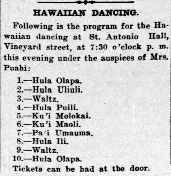 HAWAIIAN DANCING.