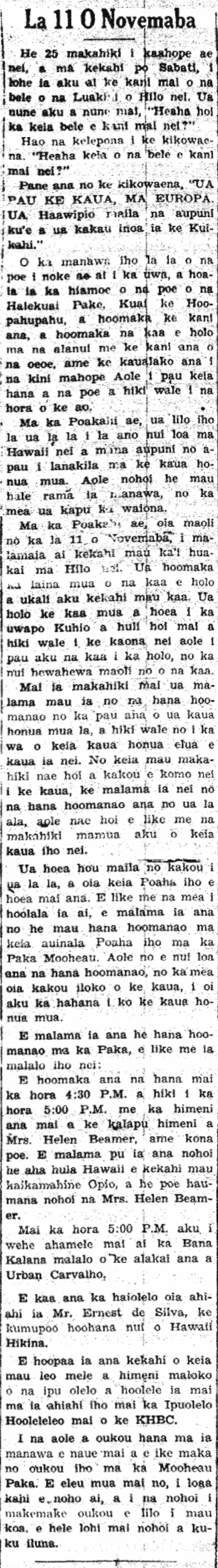 Ka Hoku o Hawaii, Volume XXXVIII, Number 29, Aoao 2. Novemaba 10, 1943.